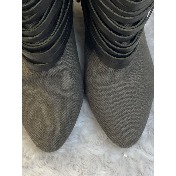 Guess By Marciano VTG ankle Booties Size 6 Fringe Cone Heel Fabric See details - Picture 12 of 15